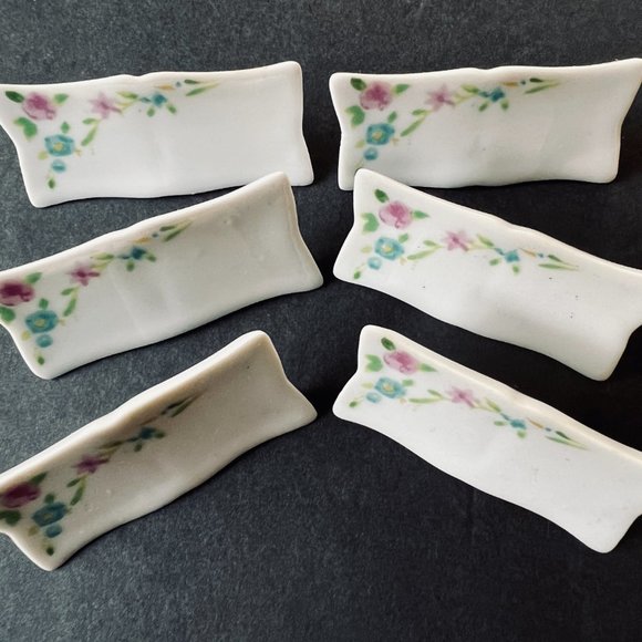 VINTAGE Lillian Vernon Set of 6 Floral Design Seating Place Card Holders EUC - Picture 5 of 7